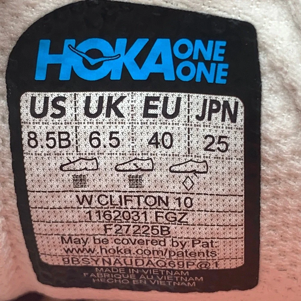 Hoka One Clifton 10 White Orange Running Shoes Women's Sz 8.5B - Picture 10 of 10